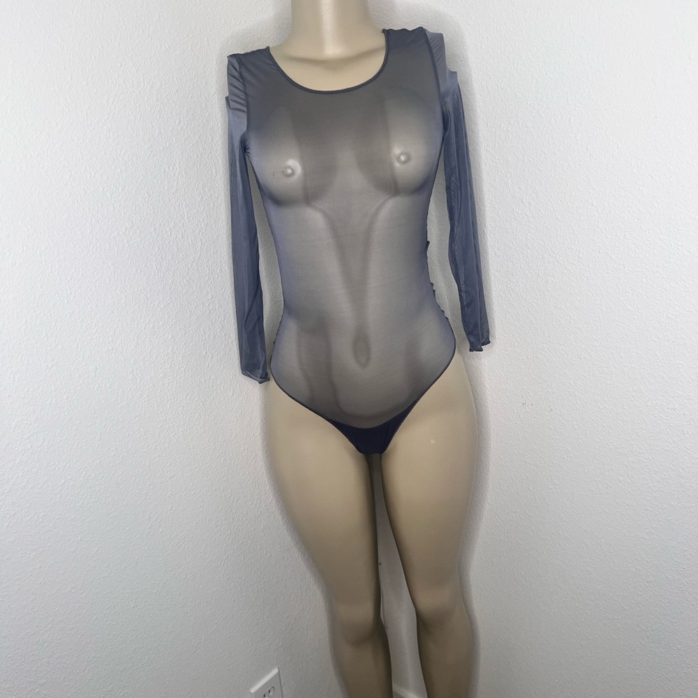 SPANX Black Fitted Bodysuit with Mock Neck Long Sleeves
